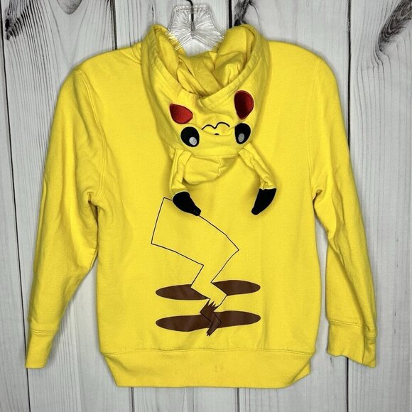 Pokémon Pikachu Unisex Zip Up Hoodie Sweatshirt Size M Yellow - Picture 6 of 8